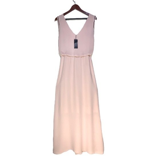 BCBGMaxazria Marlynn Dusty Pink V-Neck Sleeveless Embellished Maxi Dress NWT - Picture 2 of 10